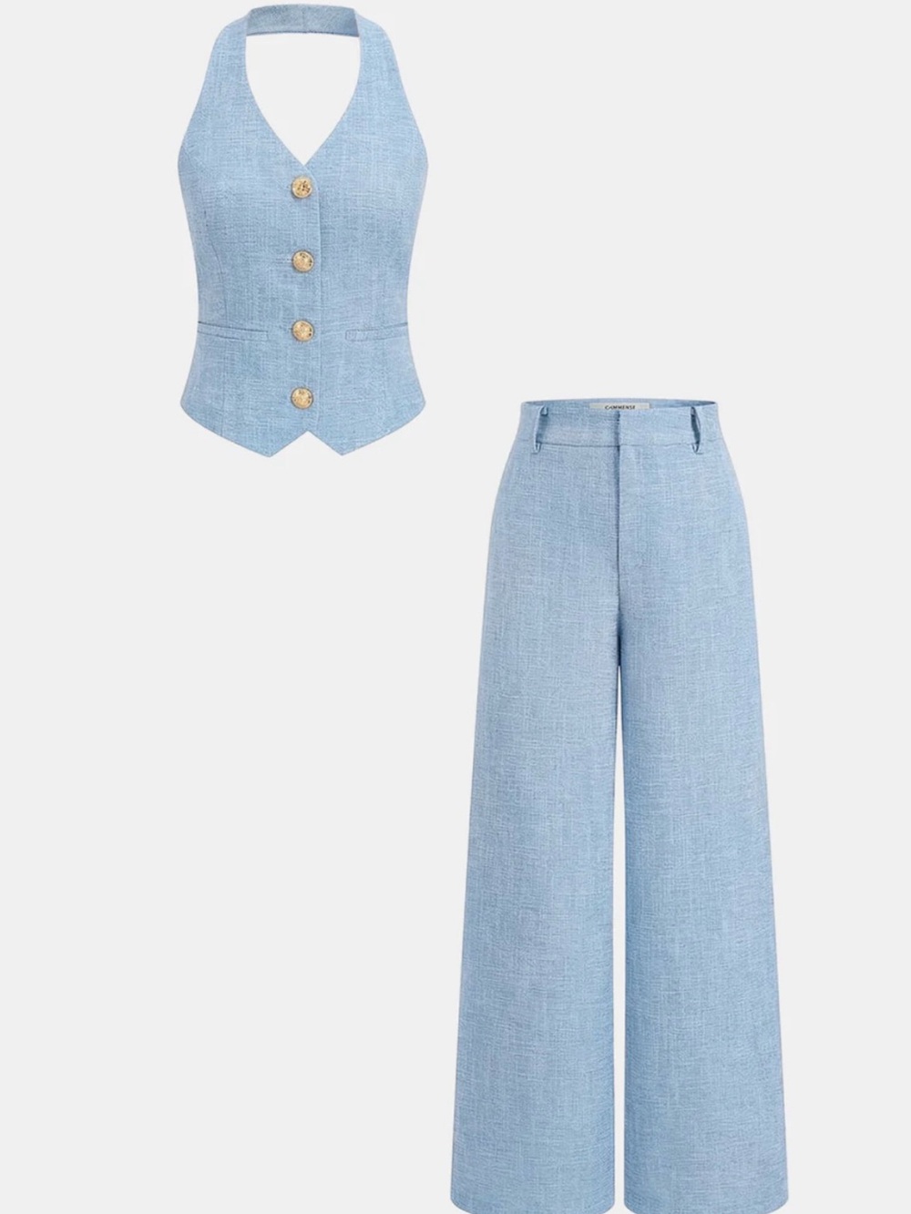 Commense Halter Vest & Wide Leg Pants Set size XL